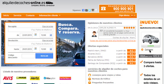 Estas ciudades se reparten casi el 60% de los coches alquilados en España, según Alquilerdecoches-online.es. 