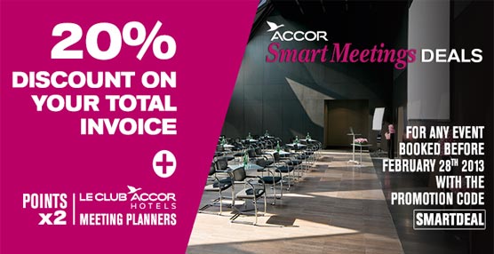 Imagen promocional del Grupo Accor creada para la campaña 'Smart Meetings Deals'.