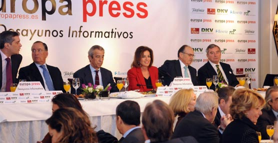 La alcaldesa de Madrid, Ana Botella, en los Desayunos Informativos de Europa Press.