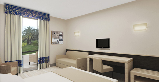 Una de las habitaciones del hotel.
