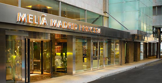 Entrada al Hotel Meliá Madrid Princesa, sede de la primera jornada de MPI Spain.