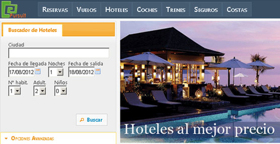 Pursuit permite comparar hoteles, vuelos, rent a car, trenes, seguros y ‘paquetes’ vacacionales. 