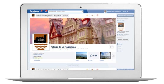El perfil del Palacio de la Magdalena de Santander en Facebook.