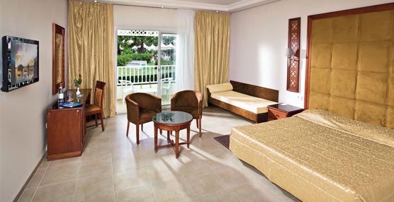 Una de las habitaciones del hotel.
