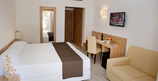 Una de las habitaciones del hotel.