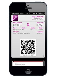 El billete de Renfe en Passbook.