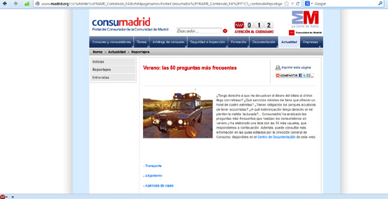 La Comunidad de Madrid elabora un cat&aacute;logo con las 50 dudas m&aacute;s frecuentes de los consumidores durante el verano