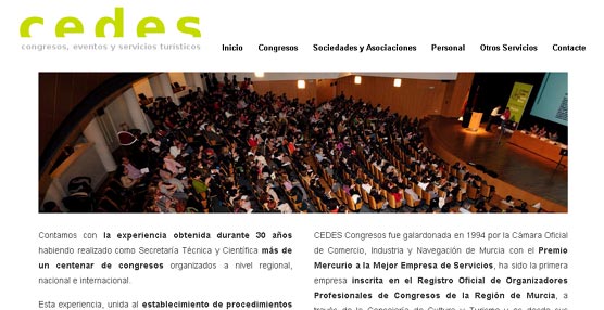 La nueva página 'web' de Cedes Congresos.