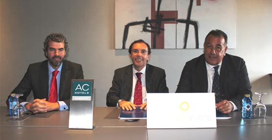 Presentación del acuerdo con Iñaki Espinosa, Fernando Villabella y Javier Díaz.