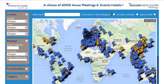 La nueva herramienta de Accor permite encontrar un hotel para celebrar una reunión en cualquier lugar del mundo.