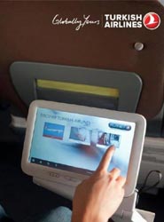 Los pasajeros podrán ver proyectos de 'startups' a través del sistema de pantalla táctil de Turkish. 