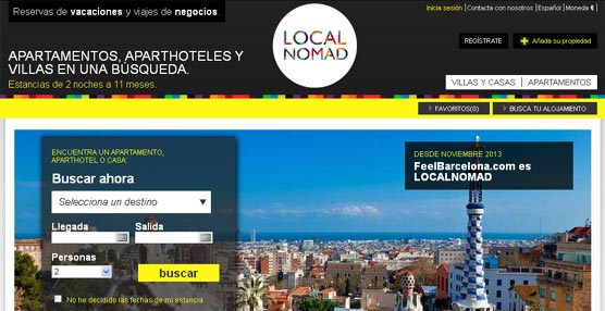 La página de Internet de la agencia de reservas LOCALNOMAD.