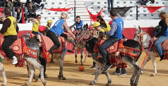 El partido de burro-polo que los ejecutivos franceses de Nestlé han jugado en la localidad malagueña.