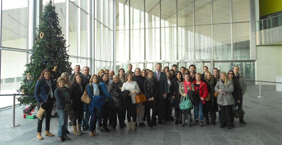 Los miembros del Grupo Abreu en las instalaciones del Palacio de Exposiciones y Congresos de Sevilla.