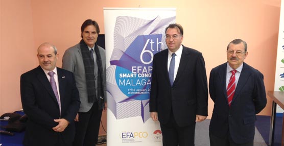 Francisco Artacho, Damián Caneda, Arturo Bernal y Vicente Serrano en la presentación del congreso de EFAPCO.