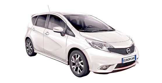 El nuevo Nissan Note que ha incorporado Europcar a su flota de vehículos.