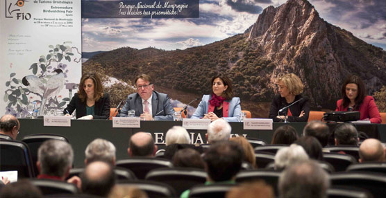 La secretaria de Estado de Turismo, en la presentación de la Feria Internacional de Turismo Ornitológico.