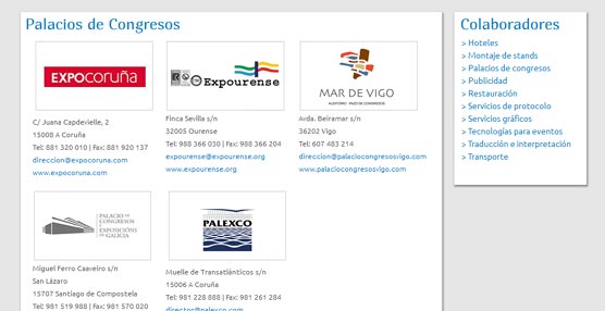 La nueva página muestra los datos de contactos de las empresas colaboradoras de la asociación.