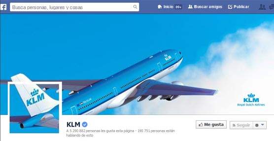La cuenta de KLM en Facebook.