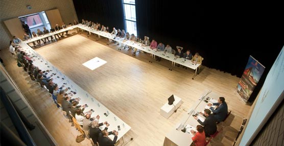 La reunión con los colegios profesionales de la ciudad de Burgos.