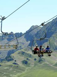 Turistas en el telesilla de Blanhiblar (Turisme de Val d'Aran).