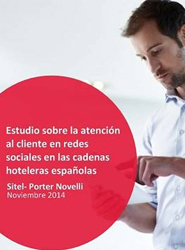 En el informe se analizan los perfiles corporativos en redes sociales (Facebook y Twitter) de cinco cadenas hoteleras en España. 