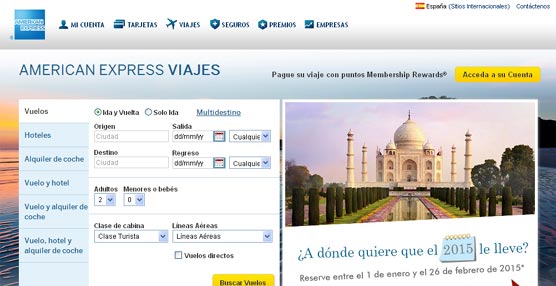 American Express lanza un servicio de viajes &lsquo;online&rsquo; en Espa&ntilde;a para la reserva de avi&oacute;n, hoteles y coches de alquiler