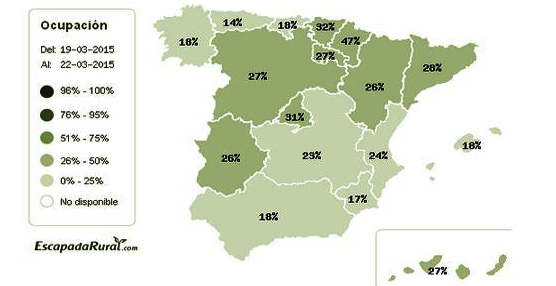 Mapa de ocupación para el puente de San José. Fuente: EscapadaRural.com.