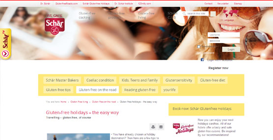 Schär Glutenfree Holidays ofrece una amplia selección de ofertas y destinos totalmente adaptados.