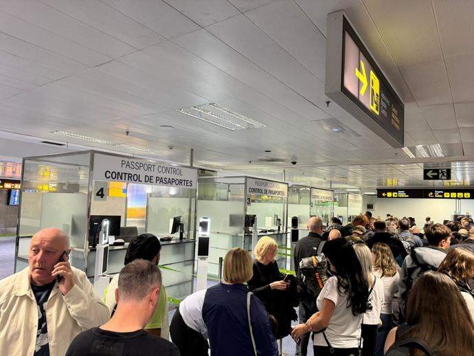 Colas en el aeropuerto.