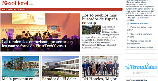 NexoHotel supera los 400.000 usuarios y roza los tres millones de páginas vistas