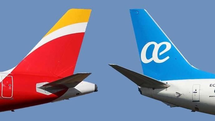 Aviones de ambas compañías.