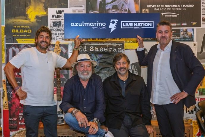 Javier Tomás, dirección general de Live Nation Creative; Pino Sagliocco, presidente de Live Nation España; Gabriel Subías, CEO de W2M; y Javier Longarte, director de viajes corporativos de W2M.