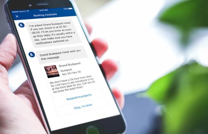 Asistente de Booking para smartphone.