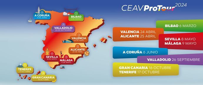Bilbao, Valencia, Sevilla o Tenerife, destinos del CEAV Pro Tour 2024