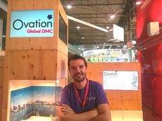 Rutger Hoorn, en el stand de la compañía en la feria IBTM World.