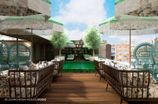 Terraza hotel Barcelona 1882.