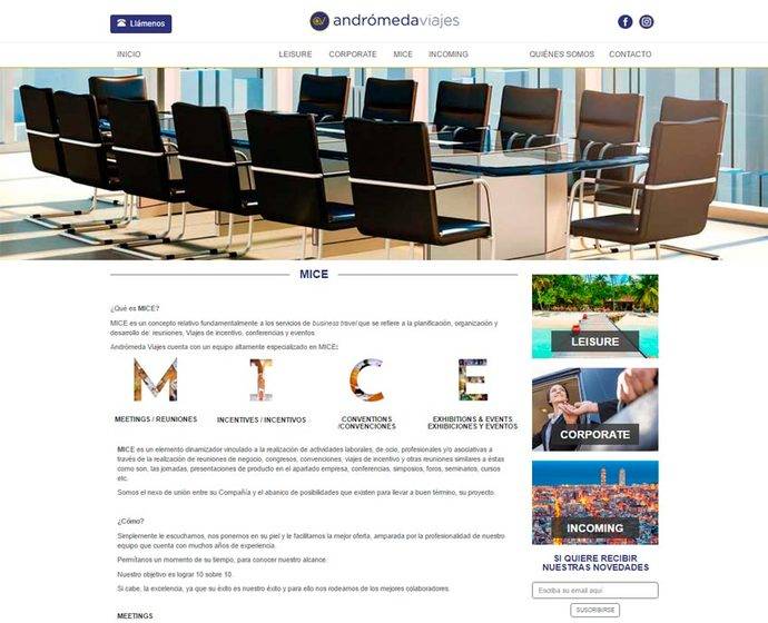 Andrómeda presenta una nueva 'web' más visual