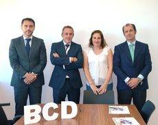 De izquierda a derecha: Juan del Rey, director comercial zona centro de BCD Travel; Juan Carlos González, director general de BCD Travel España; Mónica Aguilar, Sales Support Manager de BCD Travel; y Jorge Manzanares, director general de la Fundación AERCE.
