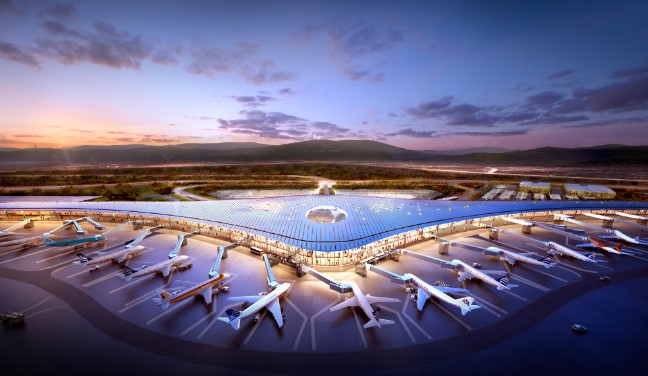 Aviones en el aeropuerto.