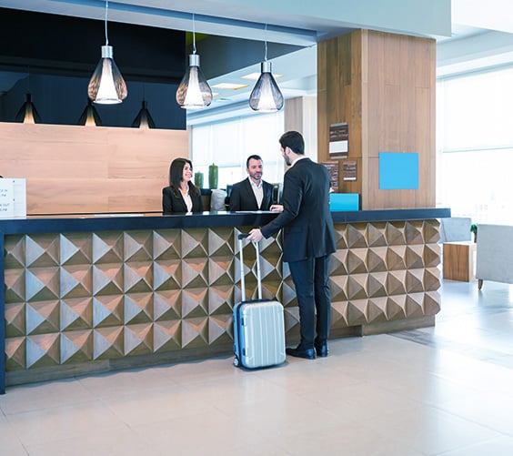 Recepción de hotel.