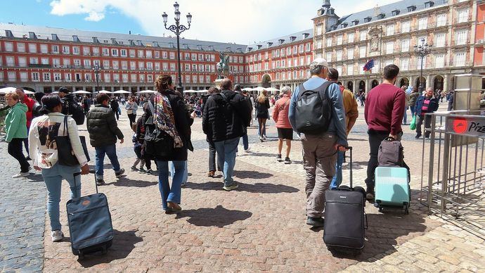 Turistas en Madrid.