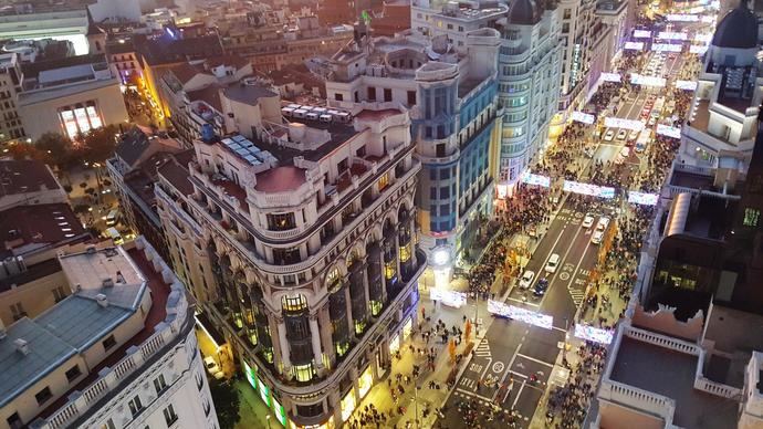 Vista aérea de Madrid.