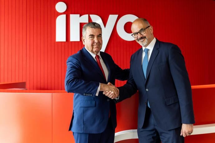 El nuevo CEO Fabrizio Favara y el presidente de Iryo Carlos Bertomeu.