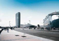 Recreación del hotel Torre del Puerto.