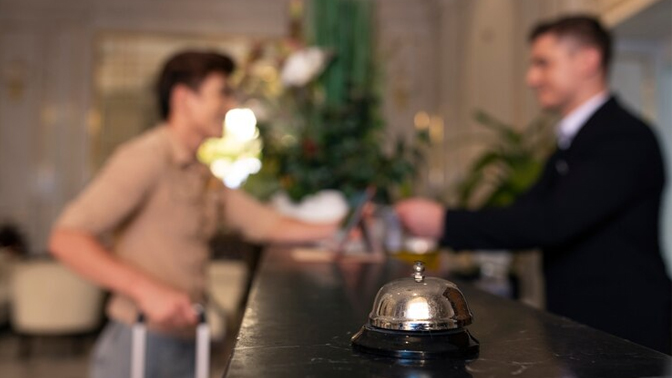 Recepción hotelera.