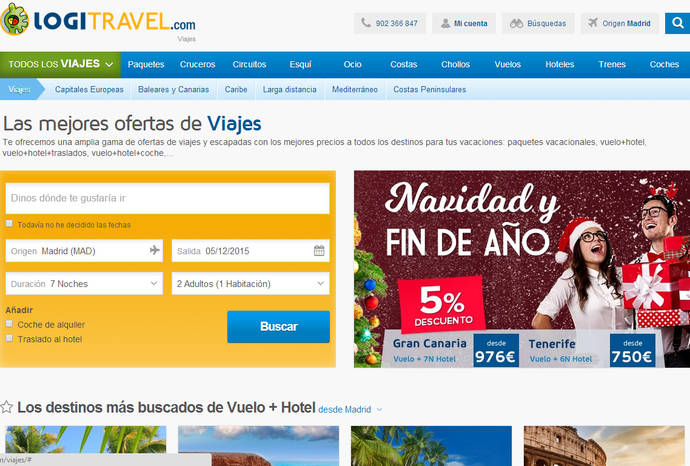 Logitravel introduce la reserva ‘online’ de viajes a medida