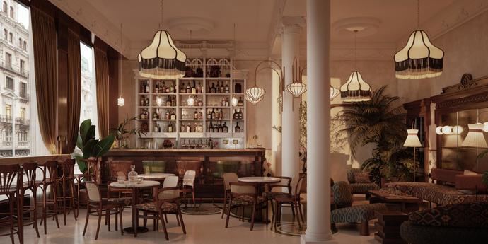 Interior del hotel en Madrid.