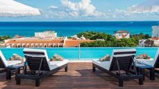 Playa del Carmen desde la infinity pool. 