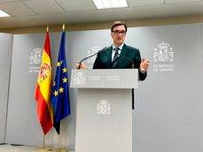 El ministro de Sanidad, Salvador Illa, durante su comparecencia ante la prensa.